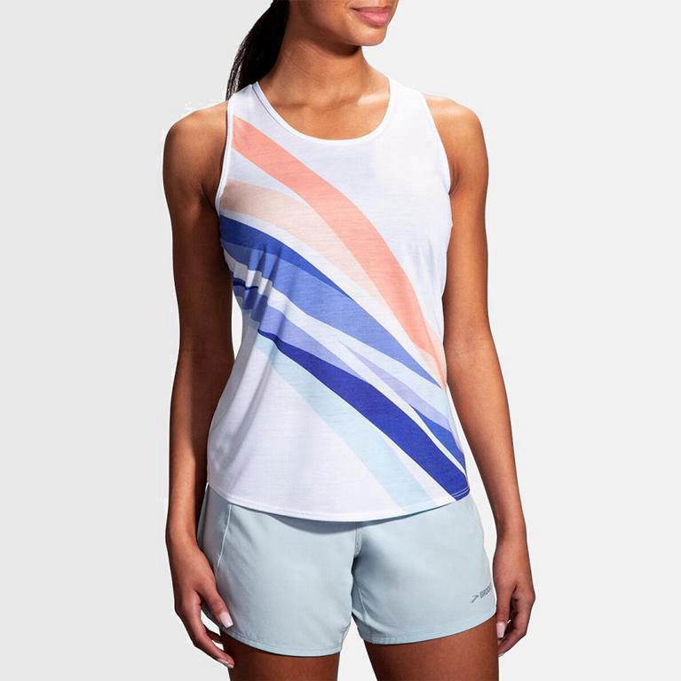 Brooks Distance Hardlooptanktop voor Dames Wit (ECSMY-0752)